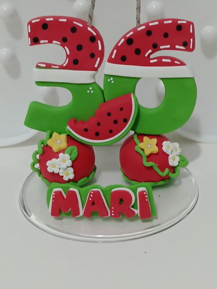 Vela Melancia de Biscuit para Festa Adulto
