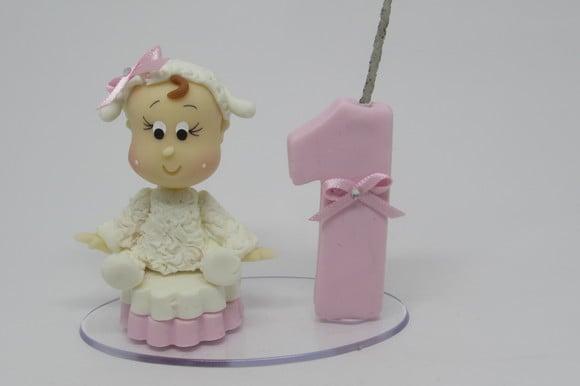 Vela Menina com Roupinha de Ovelha
