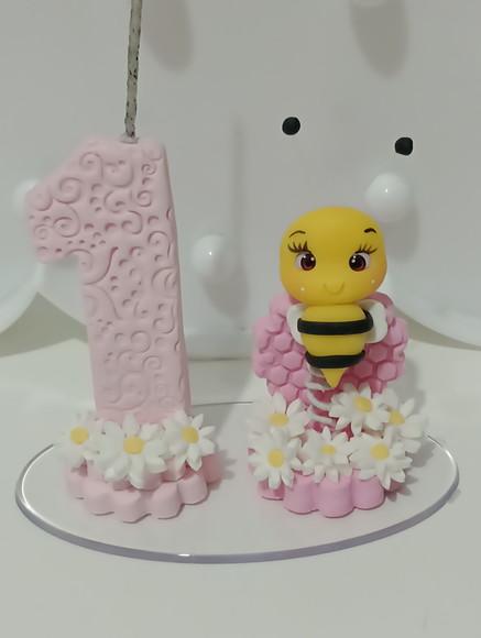 Vela Personalizada Abelhinha de Biscuit