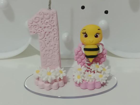 Vela Personalizada Abelhinha de Biscuit