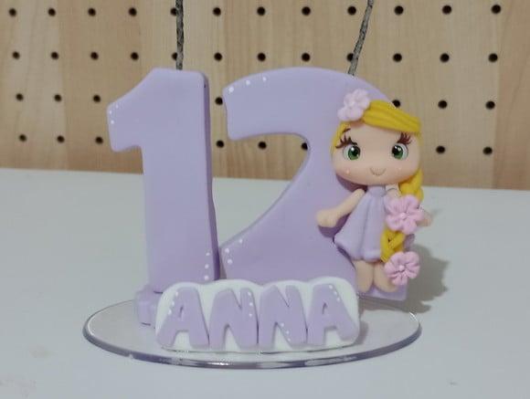 Vela Personalizada Rapunzel de Biscuit Dois Dígitos