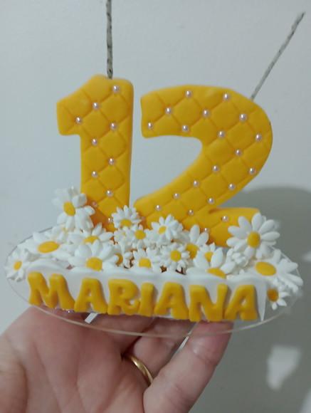 Vela Personalizada Margaridas de Biscuit com Dois Dígitos