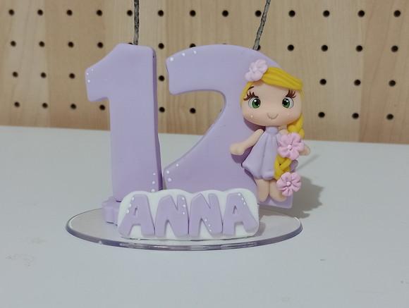 Vela Personalizada Rapunzel de Biscuit Dois Dígitos
