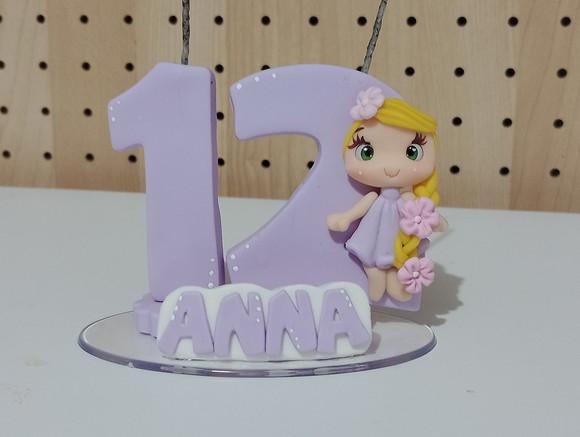 Vela Personalizada Rapunzel de Biscuit Dois Dígitos