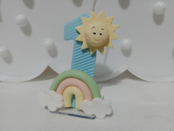 Vela Primeira Volta ao Sol com Arco-íris Personalizada