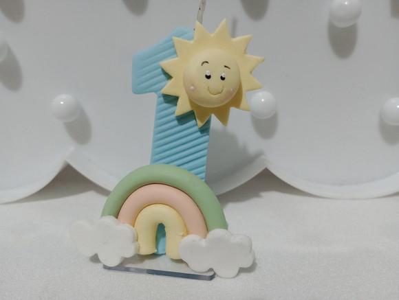 Vela Primeira Volta ao Sol com Arco-íris Personalizada