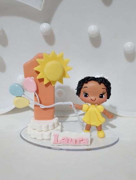 Vela Primeira Volta ao Sol Menina Boho Candy de Biscuit
