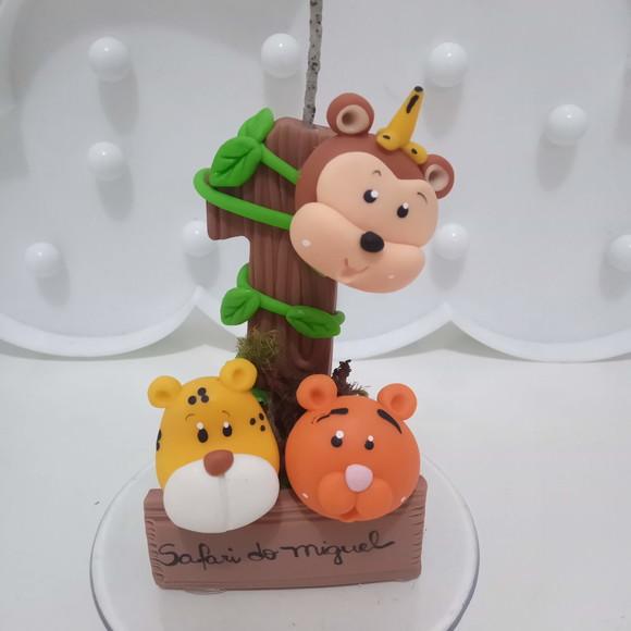 Vela Safari de Biscuit com Nome