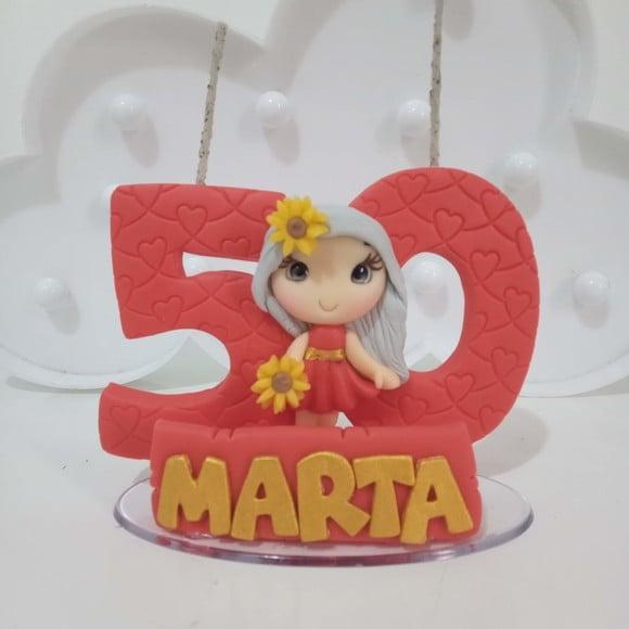 Vela Tema Girassol de Biscuit para Festa Adulto