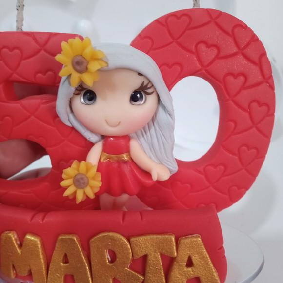 Vela Tema Girassol de Biscuit para Festa Adulto