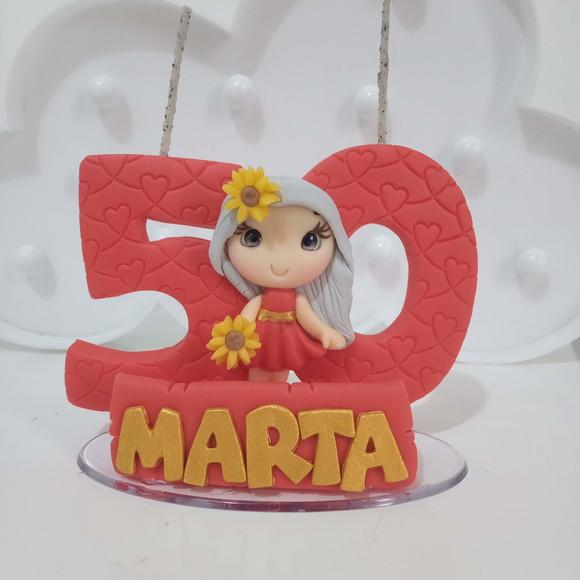 Vela Tema Girassol de Biscuit para Festa Adulto