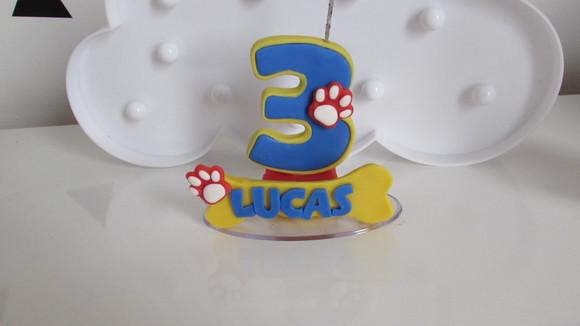 Vela Temática Cachorrinhos com Nome