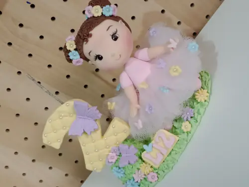 Topo de Bolo Jardim das Borboletas de Biscuit