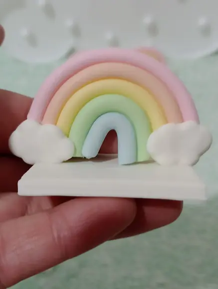 Aplique Arco-íris Biscuit para Lembrancinhas Base Quadrada