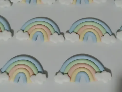 Aplique Arco-íris G de Biscuit para Lembrancinhas