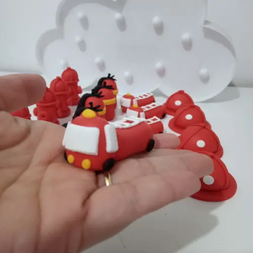 Aplique Bombeiros de Biscuit para Lembrancinhas