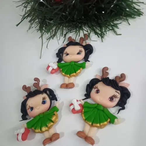 Aplique Boneca de Natal para Laços ou Lembrancinhas
