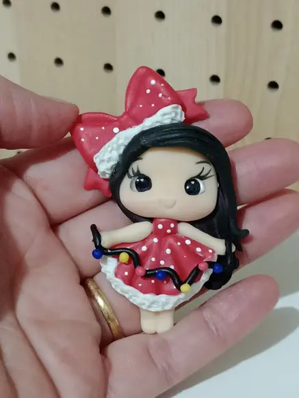 Aplique Boneca de Natal para Laços ou Lembrancinhas