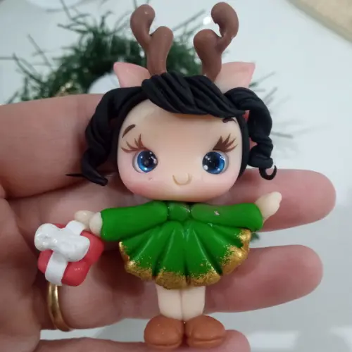 Aplique Boneca de Natal para Laços ou Lembrancinhas