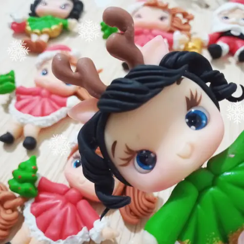 Aplique Boneca de Natal para Laços ou Lembrancinhas