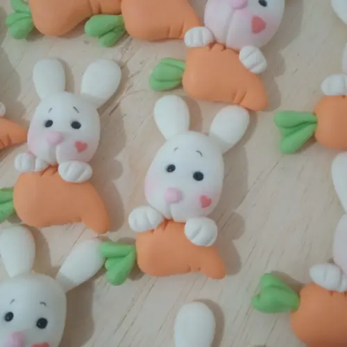 Aplique Coelhinho de Biscuit para Páscoa