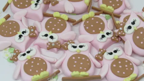 Aplique Coruja de Biscuit para Lembrancinas