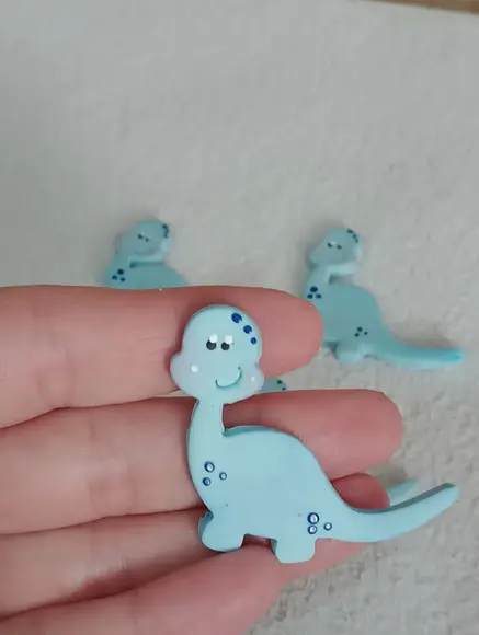 Aplique Dinossauro de Biscuit para Lembrancinhas Dez Peças