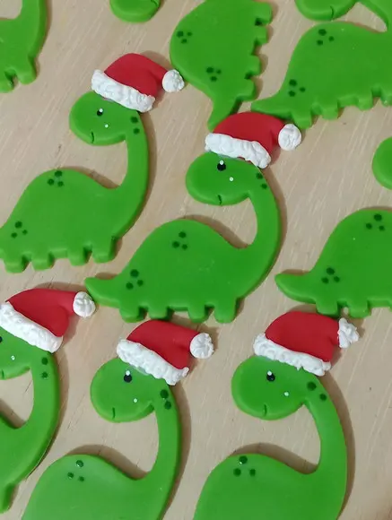 Aplique Dinossauro Papai Noel