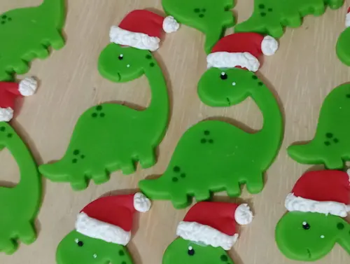 Aplique Dinossauro Papai Noel