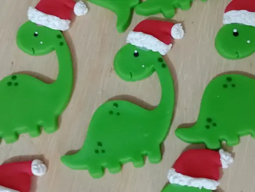 Aplique Dinossauro Papai Noel