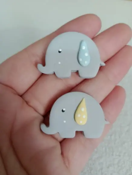Aplique Elefantinho de Biscuit Pacotinho com Dez