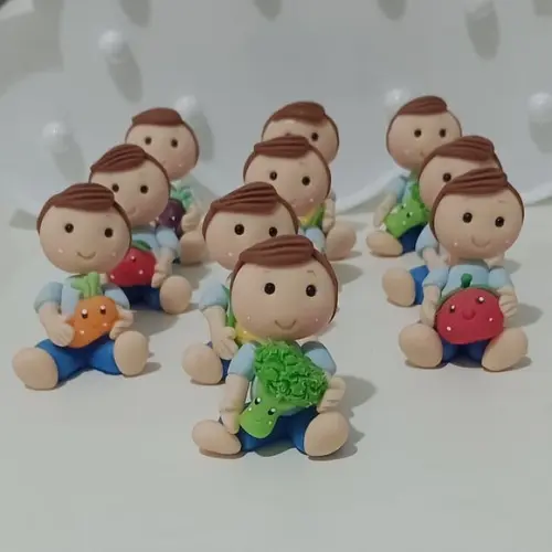 Aplique Menino com Legumes e Verduras para Lembrancinhas