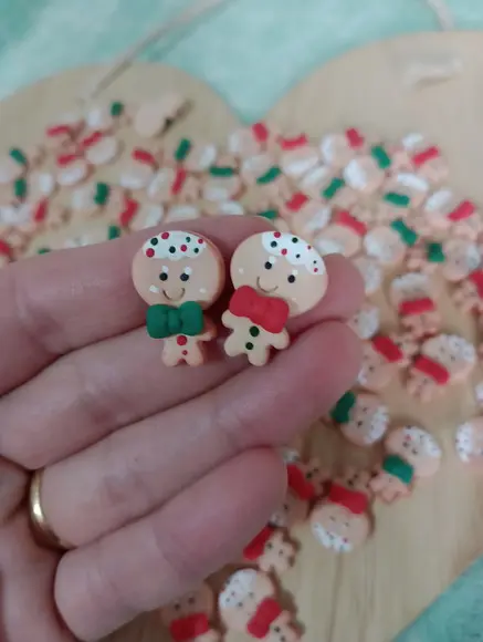 Aplique Natal Biscoito de Gengibre Vinte Peças Biscuit