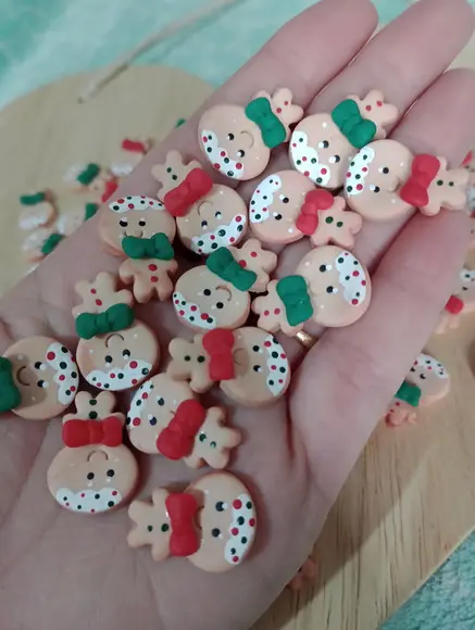 Aplique Natal Biscoito de Gengibre Vinte Peças Biscuit