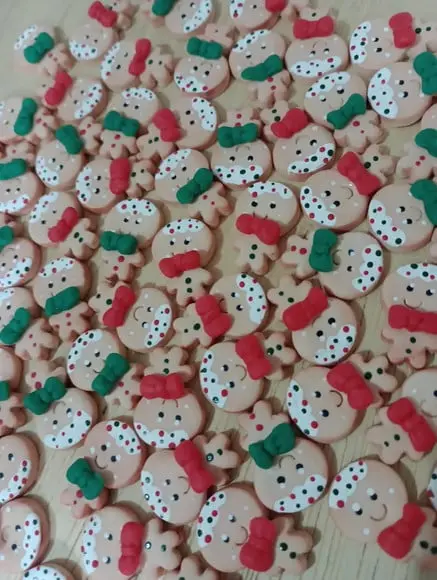 Aplique Natal Biscoito de Gengibre Vinte Peças Biscuit