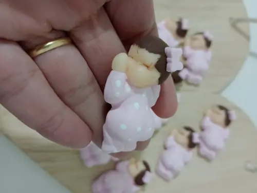 Aplique para Lembrancinha de Maternidade Bebê Bumbum Biscuit
