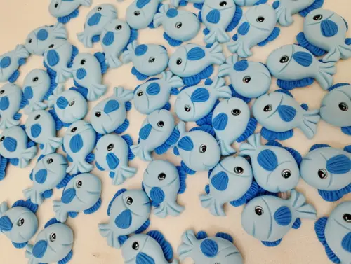 Aplique Peixinho de Biscuit para Lembrancinhas Dez Peças