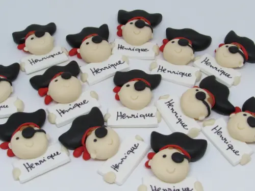 Aplique Pirata de Biscuit para Lembrancinhas com Nome