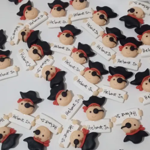 Aplique Pirata de Biscuit para Lembrancinhas com Nome