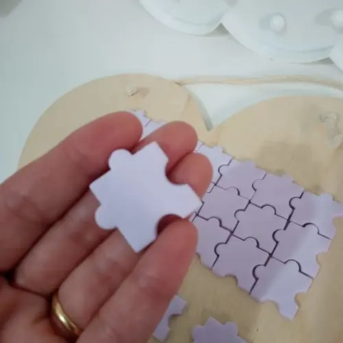Aplique Quebra Cabeças de Biscuit