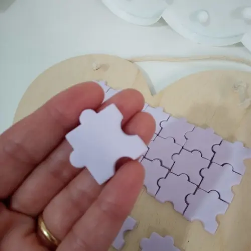 Aplique Quebra Cabeças de Biscuit