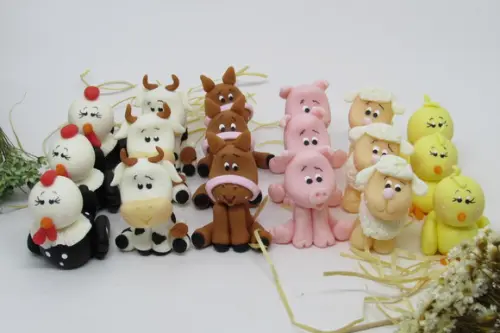 Aplique Tema Fazendinha de Biscuit para Lembrancinhas