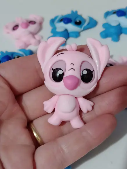 Aplique Stitch e Angel para Lembrancinhas