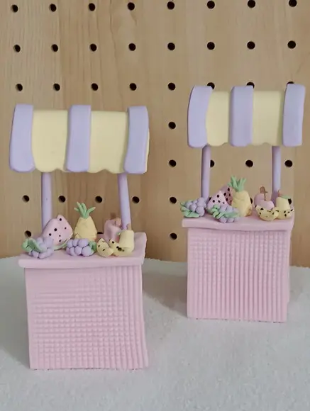 Barraquinha de Frutas de Biscuit para Decoração Duas Peças