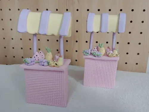 Barraquinha de Frutas de Biscuit para Decoração Duas Peças