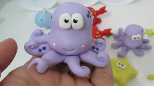 Bichinhos Fundo do Mar de Biscuit para Lembrancinhas