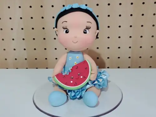 Boneca de Biscuit para Decoração Festa Frutinhas