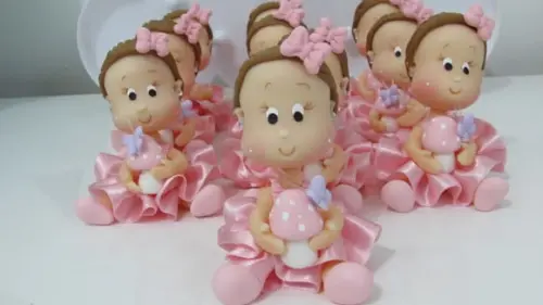Boneca de Biscuit para Lembrancinhas Festa Jardim Encantado