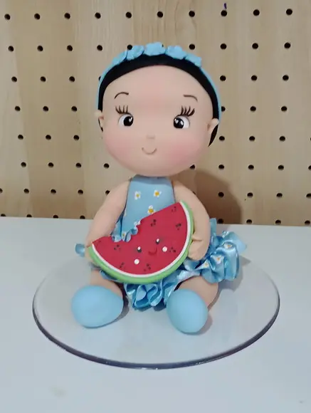 Boneca de Biscuit para Decoração Festa Frutinhas