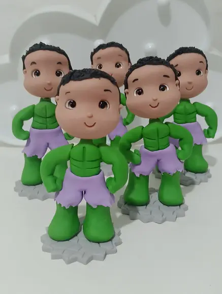 Boneco Hulk Infantil em Biscuit para Lembrancinha
